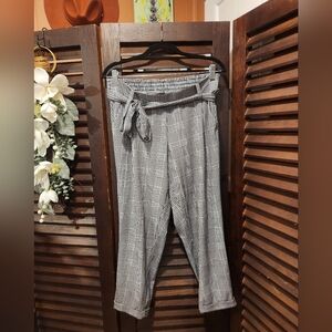 Stylish Black and White Plaid Women's Pants